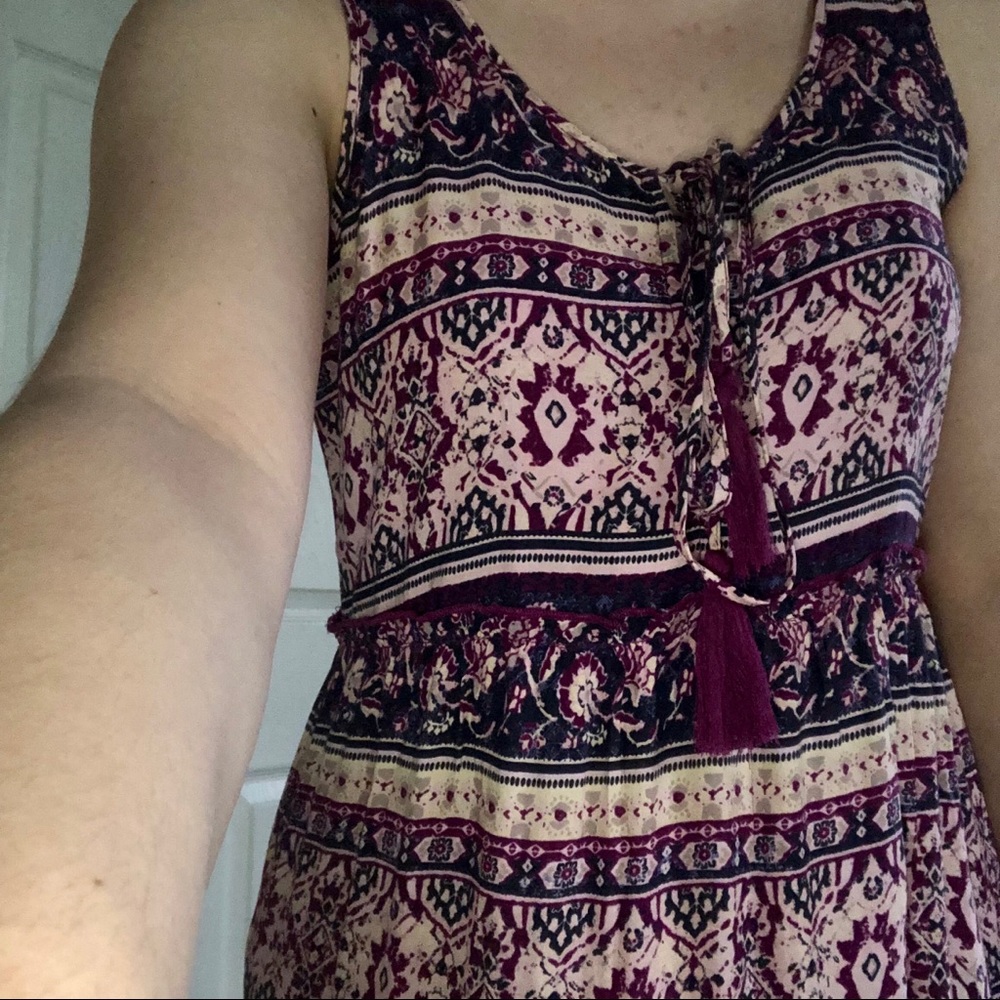 Purple patterned maxi dress